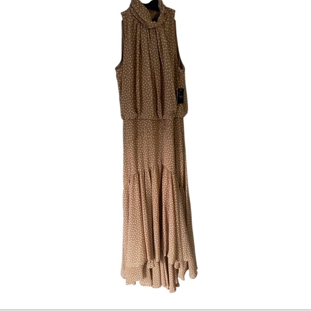 Just...Taylor Brown Sleeveless Cowl Neck Maxi Gown